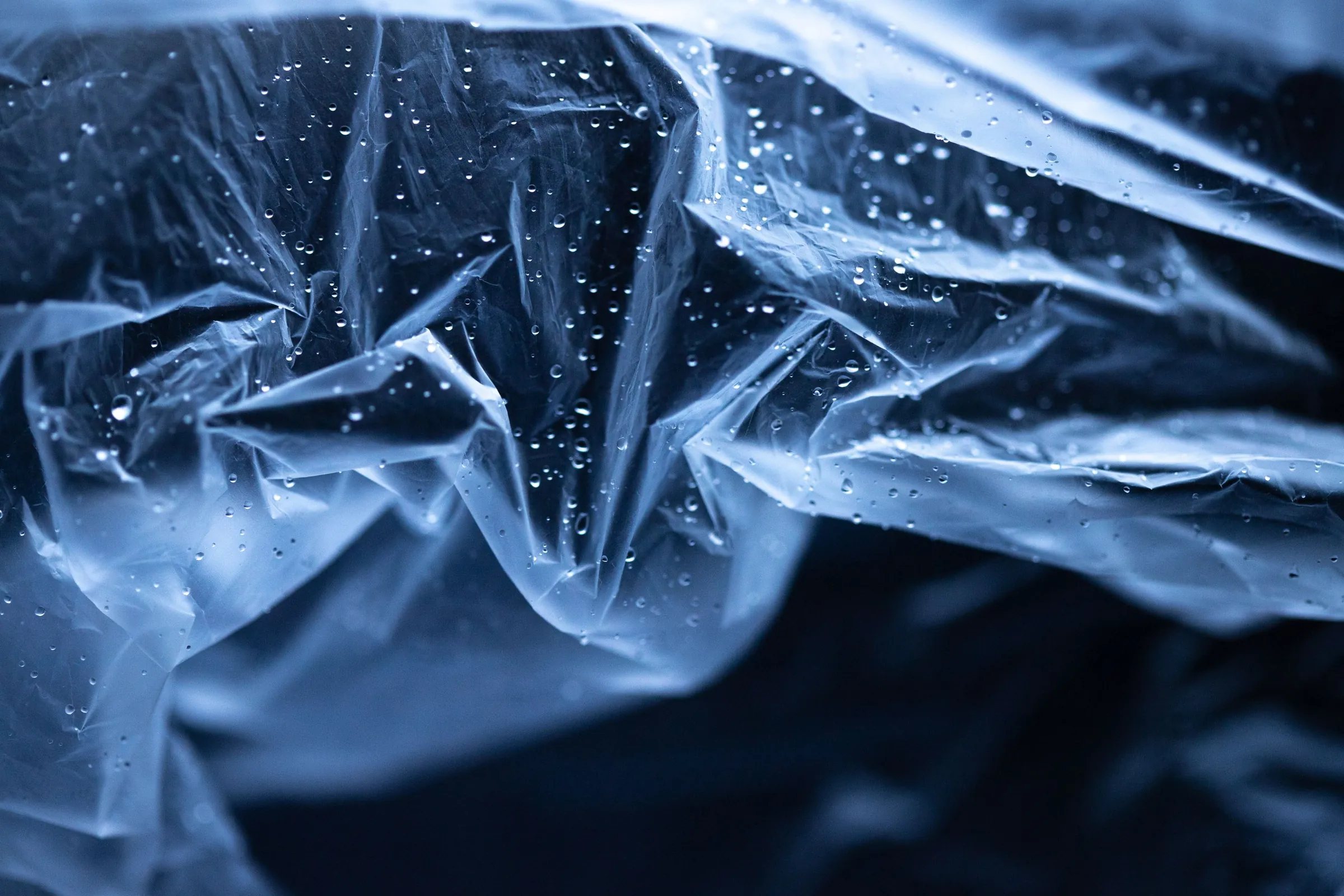 Close-up of clear plastic film