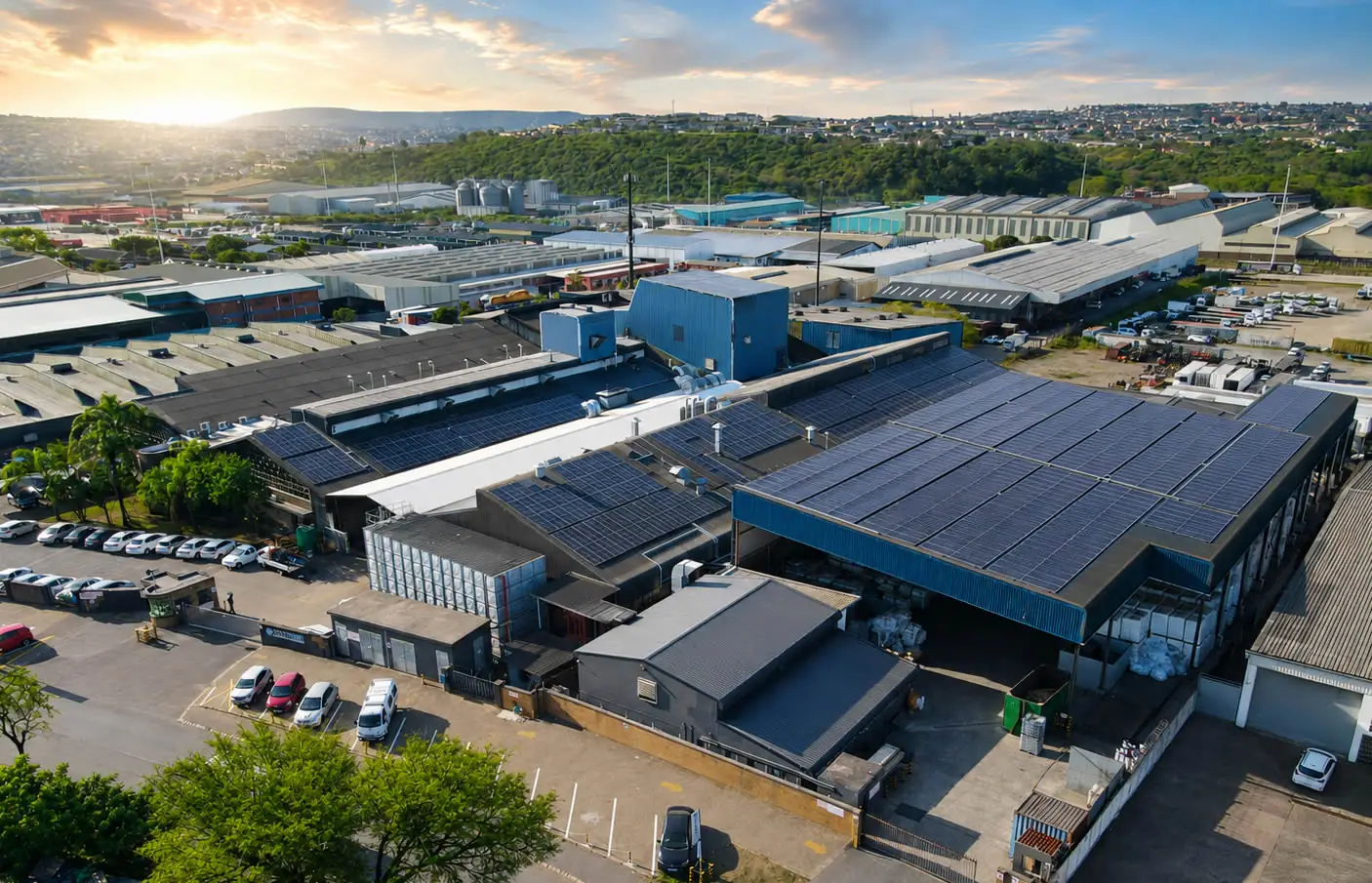 Aerial view of the Flexothene facility in Durban