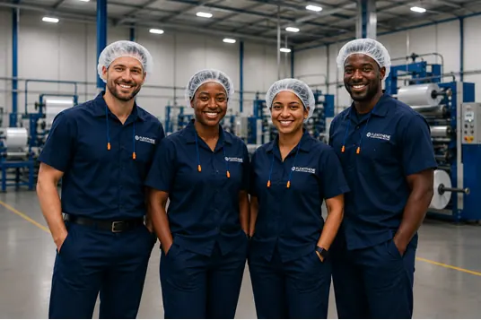 Flexothene team members in training