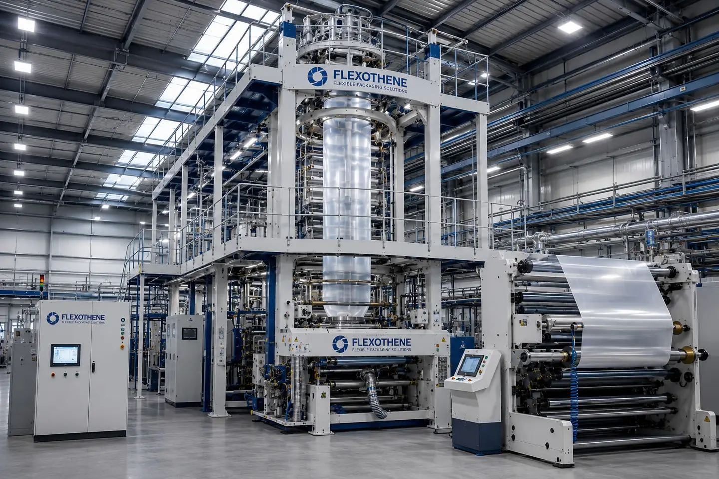 Flexothene blown-film extrusion line